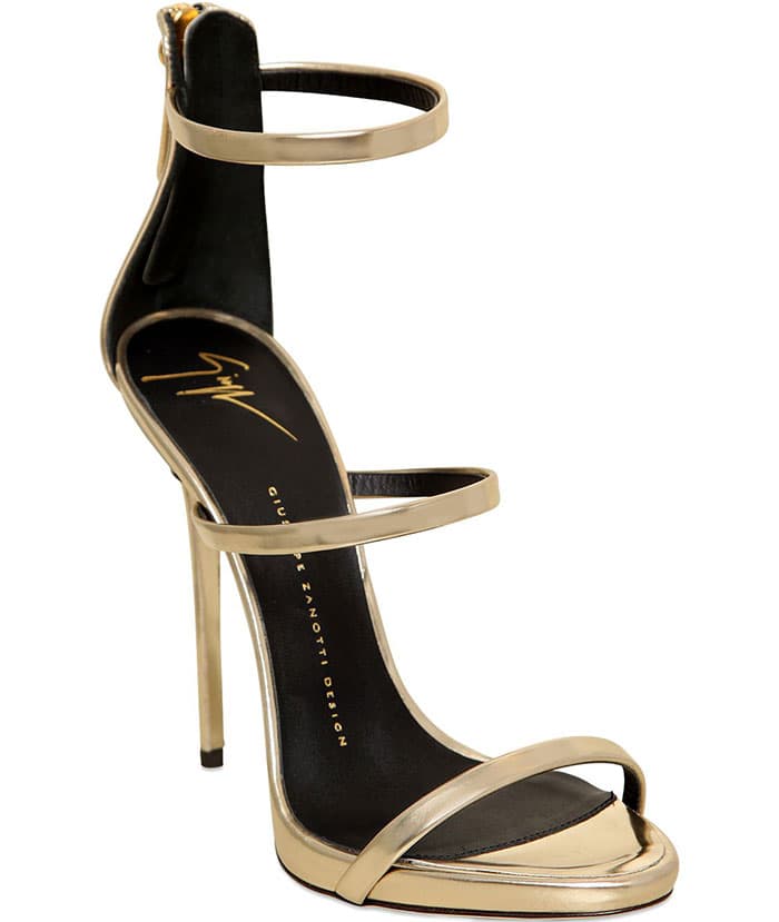 Giuseppe Zanotti "Coline" Sandals Gold Triple Strap