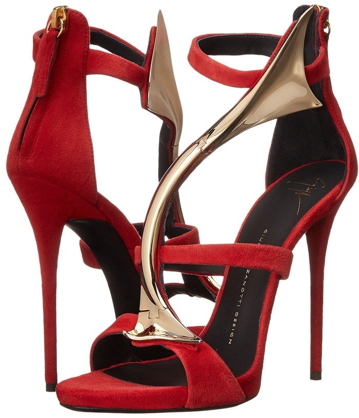 Giuseppe Zanotti Suede Goldtone Overlay Sandals