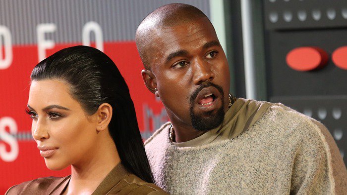 Kim Kardashian and Kanye West at the 2015 MTV Video Music Awards held at the Microsoft Theater in Los Angeles on August 30, 2015