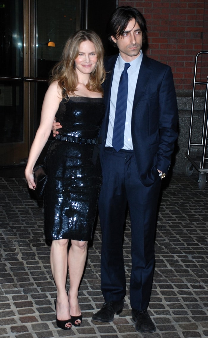 Jennifer Jason Leigh and Noah Baumbach attend the Margot at the Wedding premiere