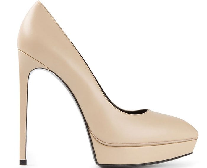Saint Laurent Janis Pumps Nude Leather