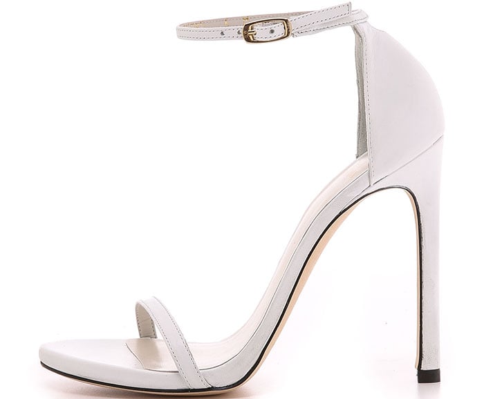 Stuart Weitzman Nudist Sandals White Leather