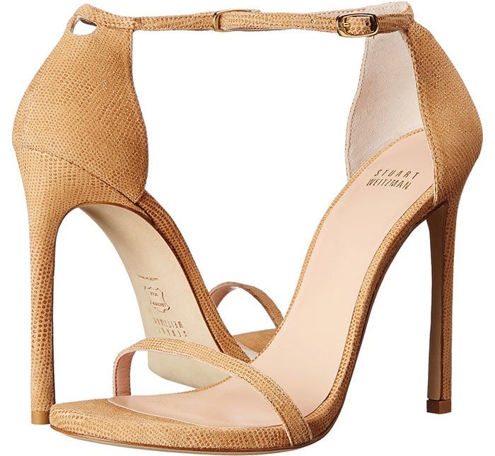 Stuart Weitzman Nudist Sandals Tan Goosebump Napa