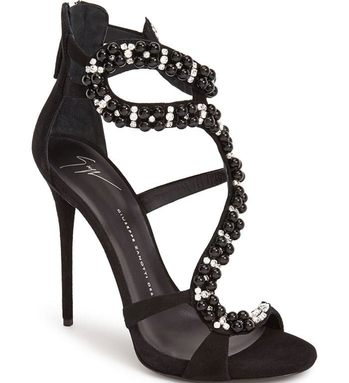 Giuseppe Zanotti Alien Swarovski-Crystal-Embellished Suede Sandal