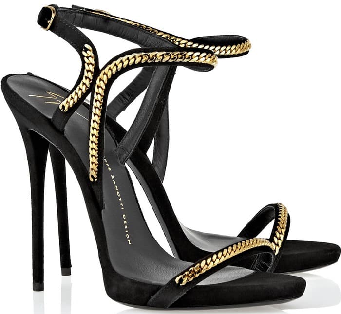Giuseppe Zanotti Coline chain-trimmed suede sandal