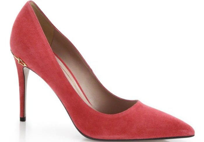 Gucci Adina Horsebit Suede Pumps Pink