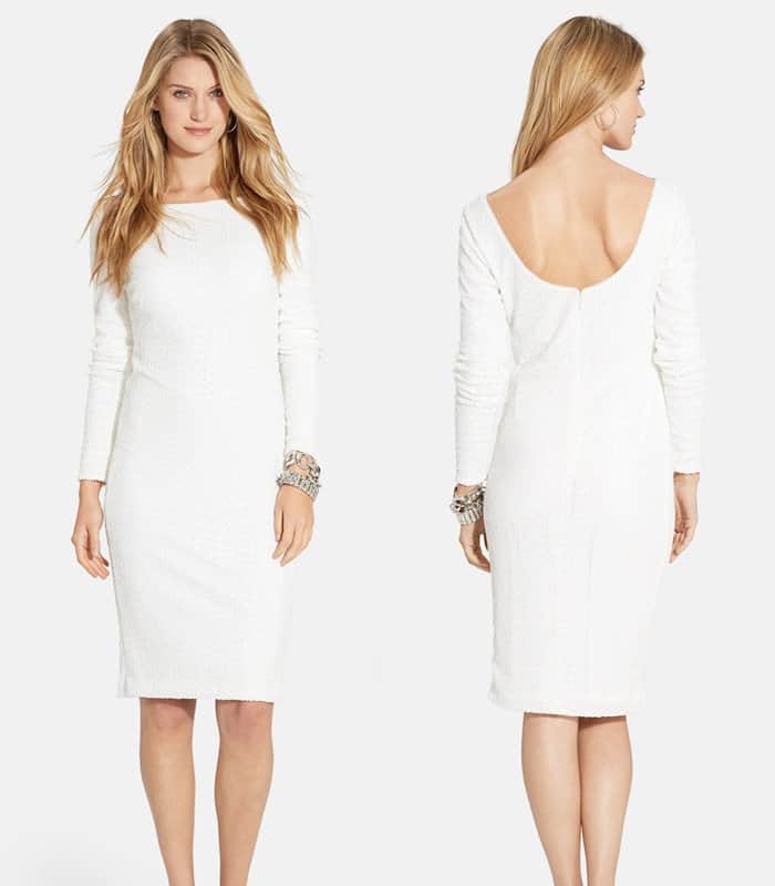 Lauren Ralph Lauren Sequin Mesh Sheath Dress