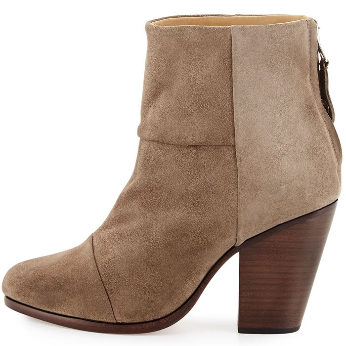 Rag Bone's Classic 'Newbury' Boots feature a durable suede finish and a signature block heel, making them a timeless wardrobe staple