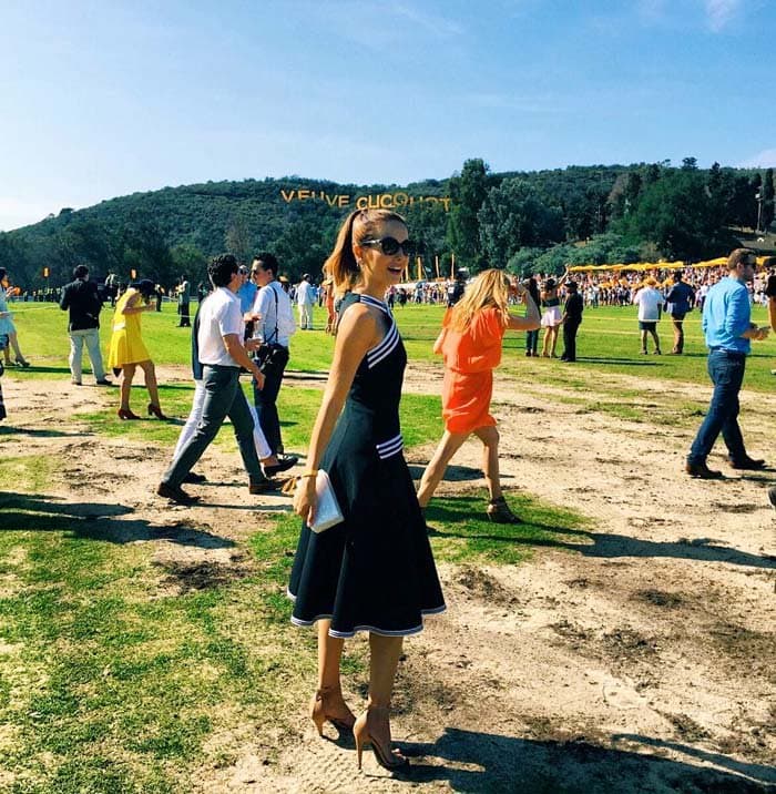 Camilla Belle helped stomp the divots kicked up by the horses as their riders compete