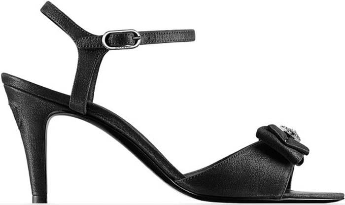 Chanel Glitter Buffalo Sandals Embellished with a Bow and Strass