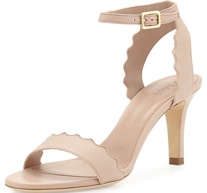 Nude Chloé Scalloped Sandals