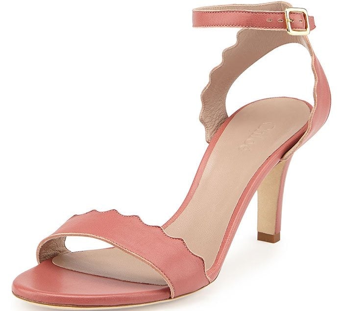 Chloé Scalloped Sandals Pink