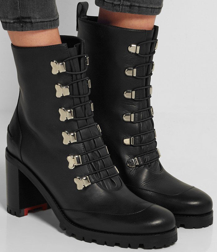 Christian Louboutin Black 'Country Croche' Leather Boots