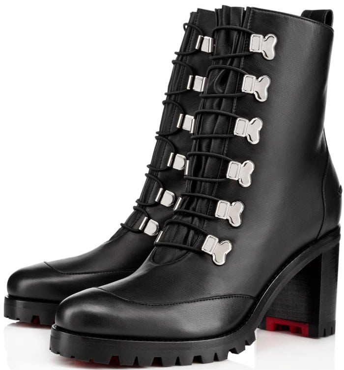 Christian Louboutin Black 'Country Croche' Leather Boots