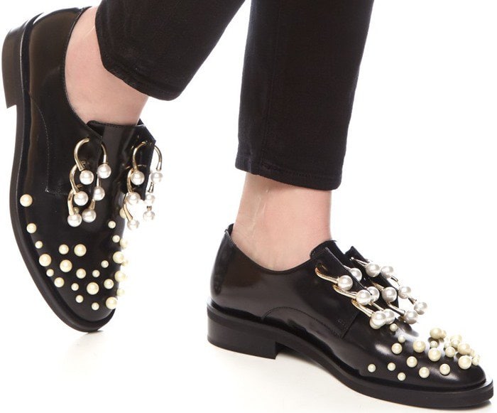Coliac Martina Pearl-Embellished Derby Shoes