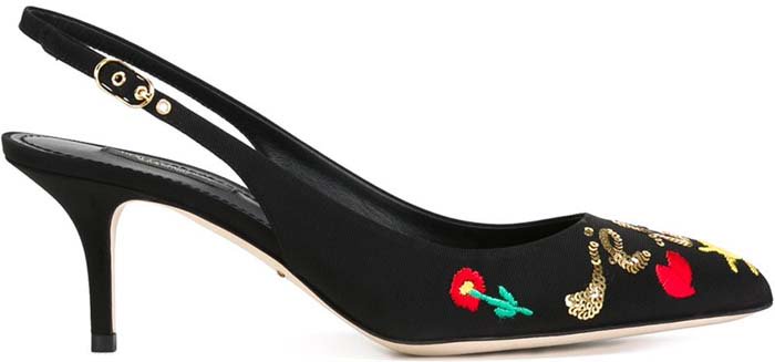 Dolce Gabbana "Je T'aime Maman" Sequin-Embellished Pumps