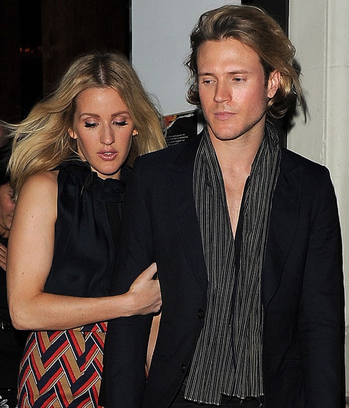Ellie Goulding and Dougie Poynter at Chiltern Firehouse in Marylebone, England, on October 7, 2015