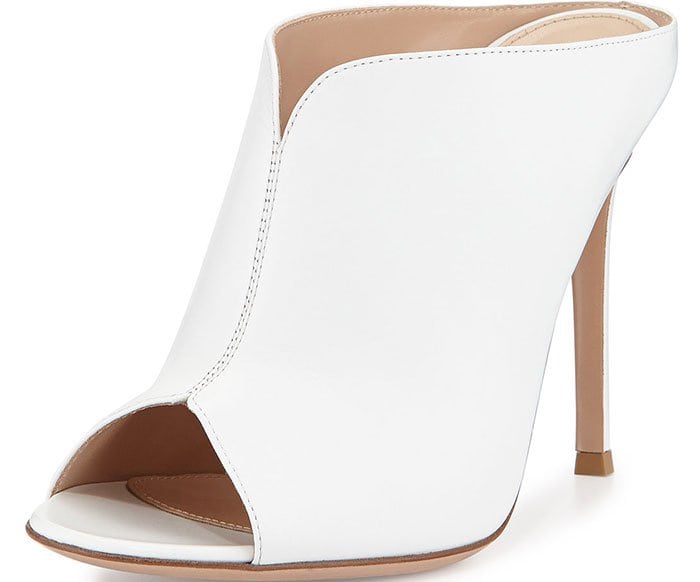 Gianvito Rossi Leather Open-Toe Mules