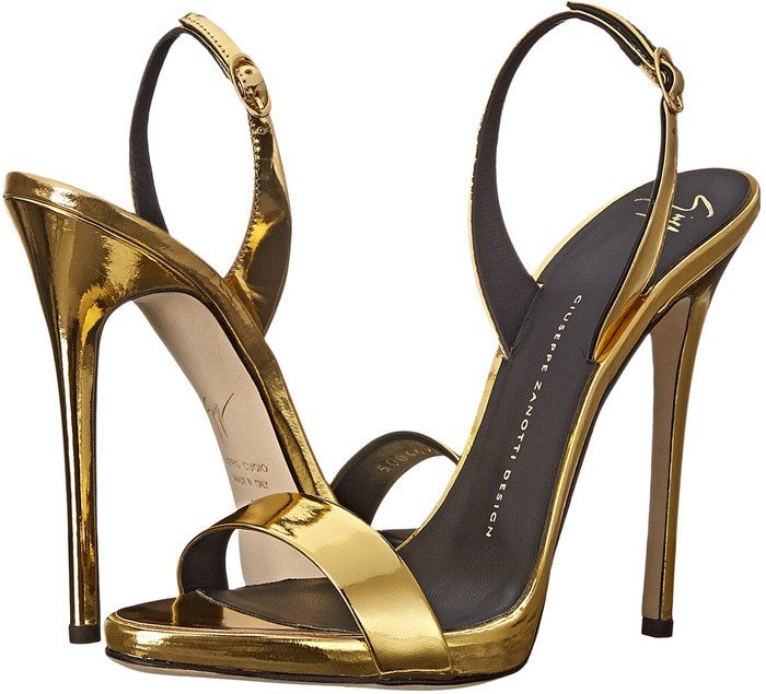 Giuseppe Zanotti Gold Ankle-Strap Heels
