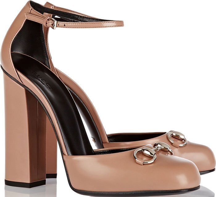 Nude Gucci Horsebit-Detailed Mary Jane Pumps