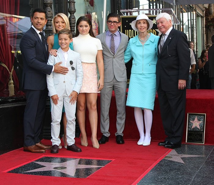 Kelly Ripa with family and friends at the Hollywood Walk of Fame Star Ceremony in Los Angeles on October 12, 2015