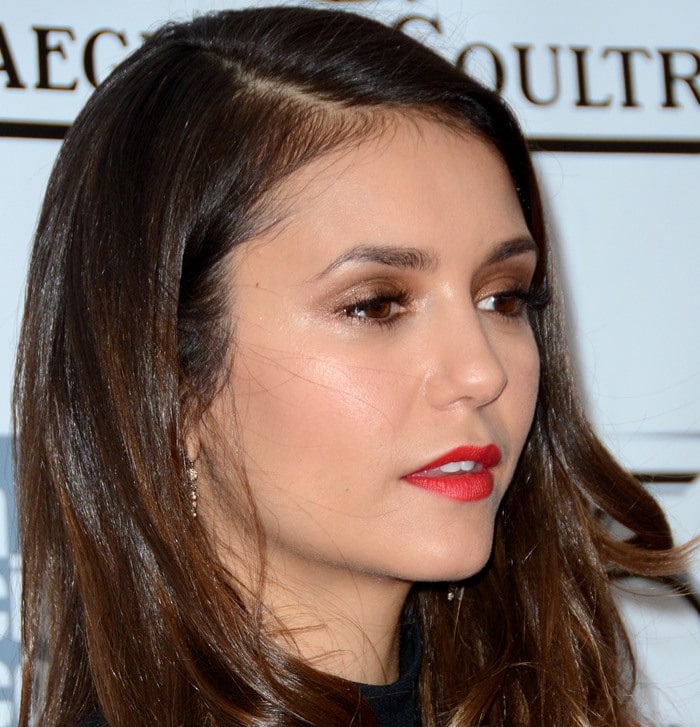 Nina Dobrev showed off her Ancient America earrings from H. Stern