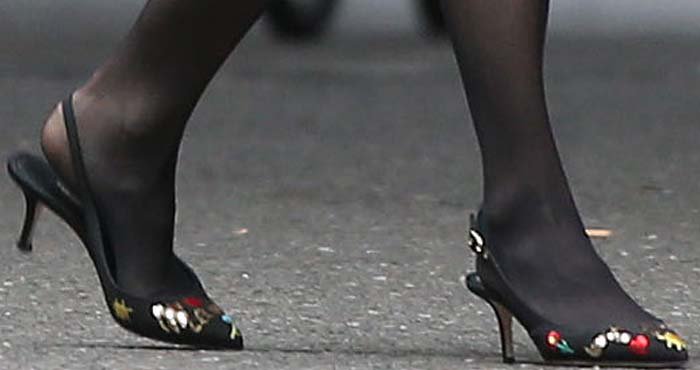 Renée Zellweger wears Dolce Gabbana Je T'aime Maman heels