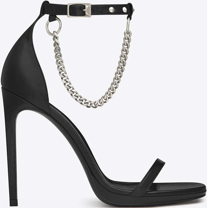 Saint Laurent "Jane" Chained Leather Harness Sandals