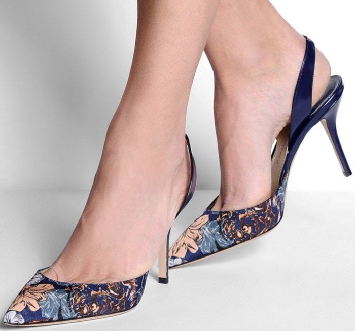 Paul Andrew Dark Blue Slingback Pumps