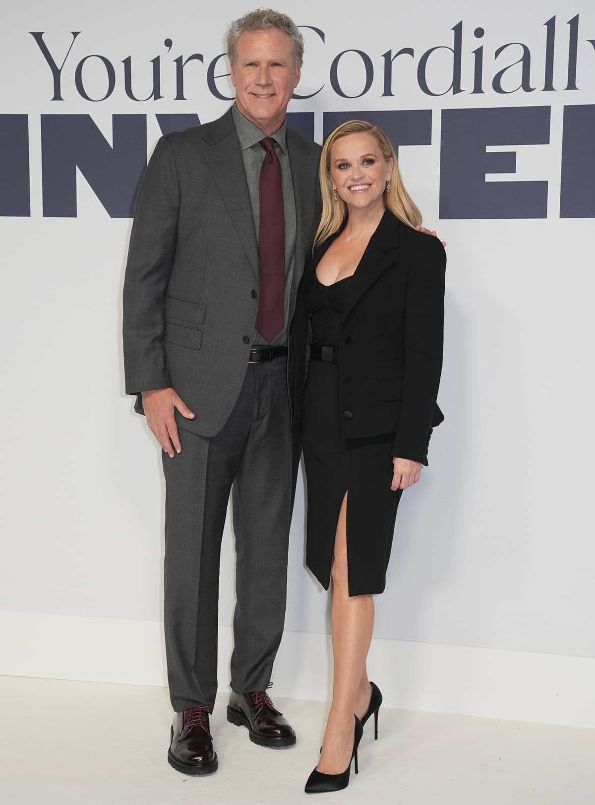 Even in sky-high Christian Louboutin Hot Chick heels, Reese Witherspoon looked tiny next to 6ft 3 Will Ferrell at the UK screening of You're Cordially Invited