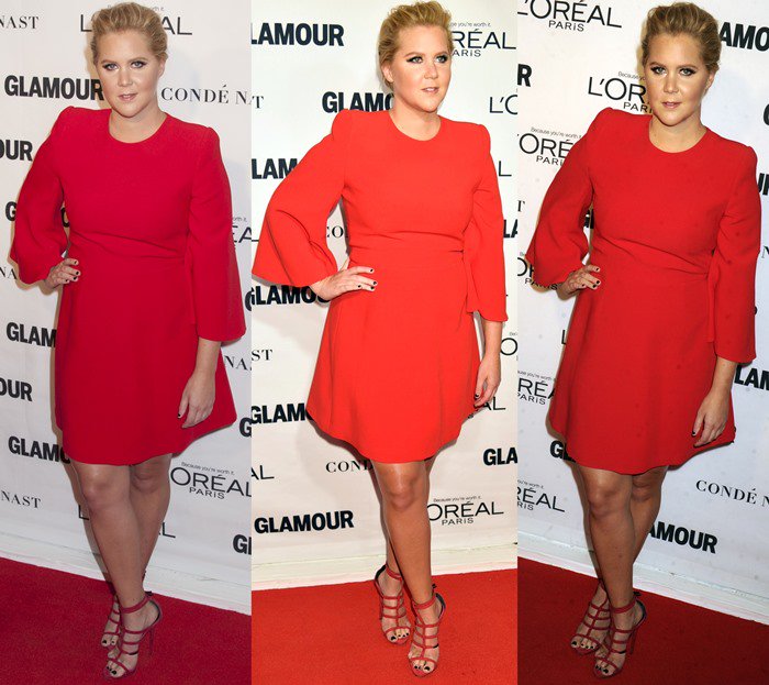 Amy Schumer wears an Alexander McQueen dress on the red carpet