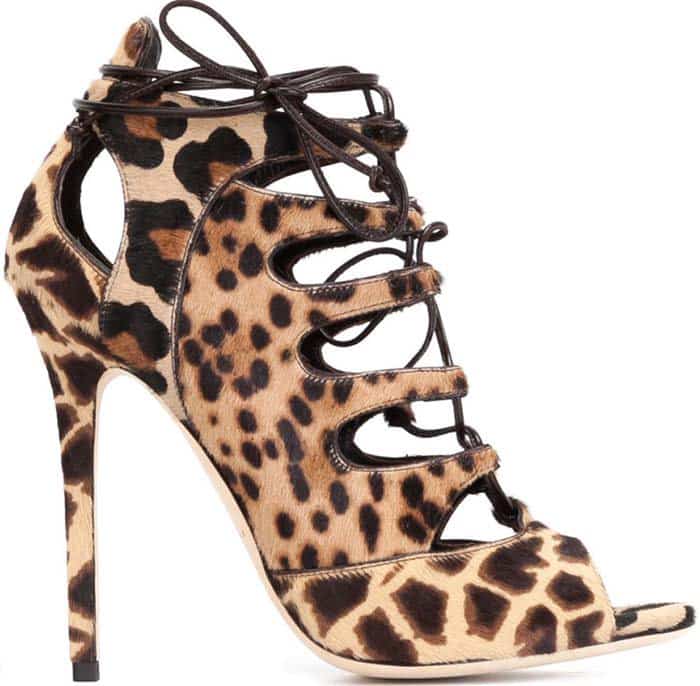 Brian Atwood "Lea" Leopard Print Sandals