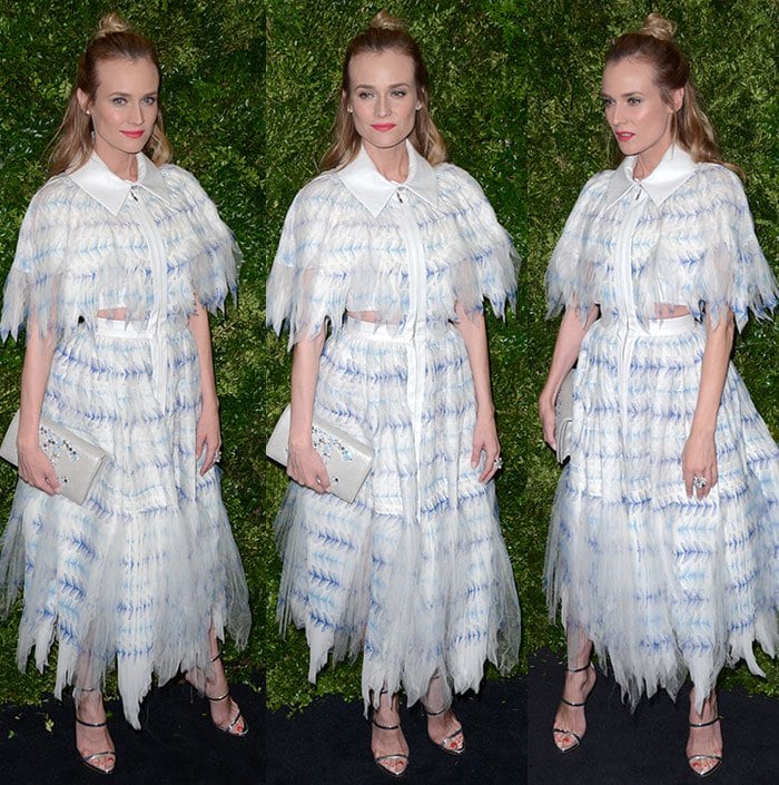 Seen from multiple angles, the dress reveals its deconstructed craftsmanship, with uneven hems and textured panels giving it a deliberately undone finish