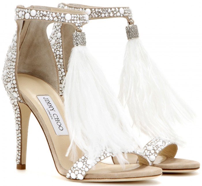 Jimmy Choo Viola 100 embellished suede sandals