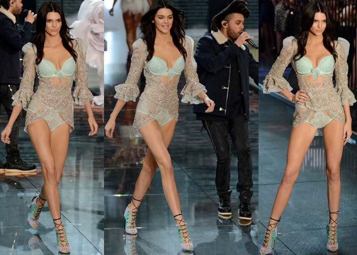 Kendall Jenner rocked the stage with The Weeknd in Victoria's Secret's latest lingerie