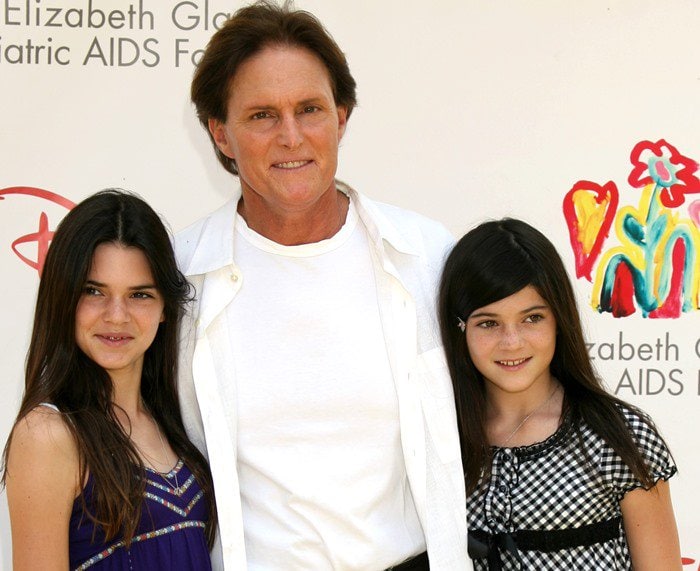 Kendall and Kylie Jenner share a sweet moment with Bruce Jenner, showcasing their close family bond and youthful smiles