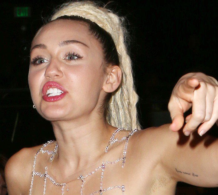 Miley Cyrus at the Los Angeles LGBT Center 2015 Anniversary Gala Vanguard Awards held at the Hyatt Regency Century Plaza in Century City on November 7, 2015