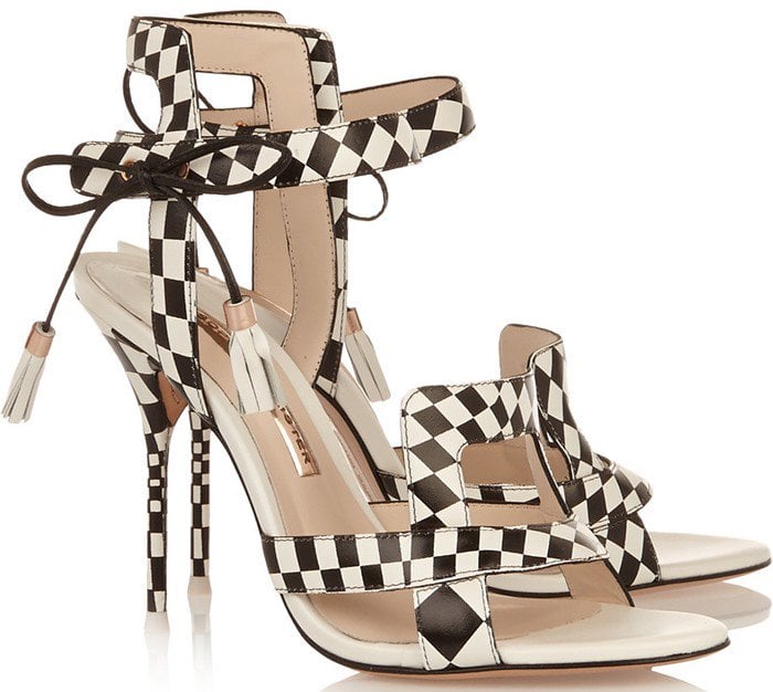 Sophia Webster "Poppy" Checked Leather Sandals