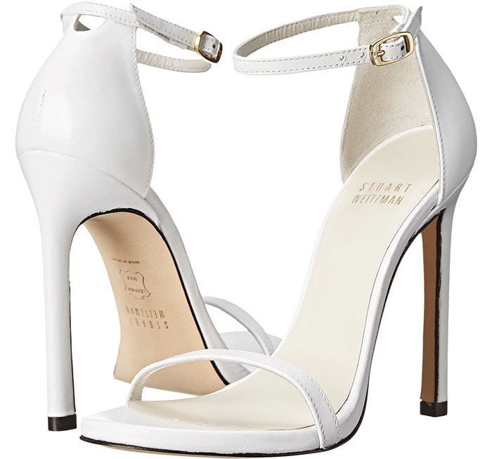 Stuart Weitzman Nudist White Leather Sandals