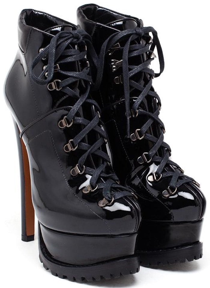 Azzedine Alaïa Patent Trecking Boots