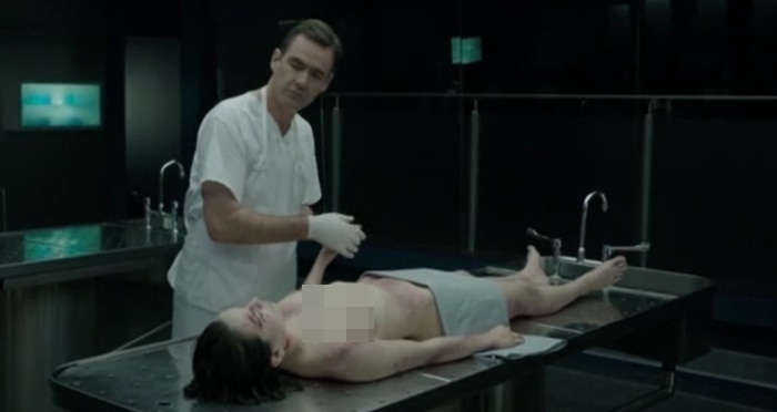 Daisy Ridley's character, Hannah Kennedy, appears in a morgue scene from the British crime drama Silent Witness