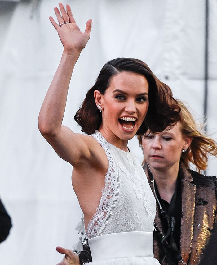 Daisy Ridley at the premiere of Walt Disney Pictures and Lucasfilm's "Star Wars: The Force Awakens" at the Dolby Theatre, TCL Chinese Theatre and El Capitan Theatre in Hollywood on December 14, 2015