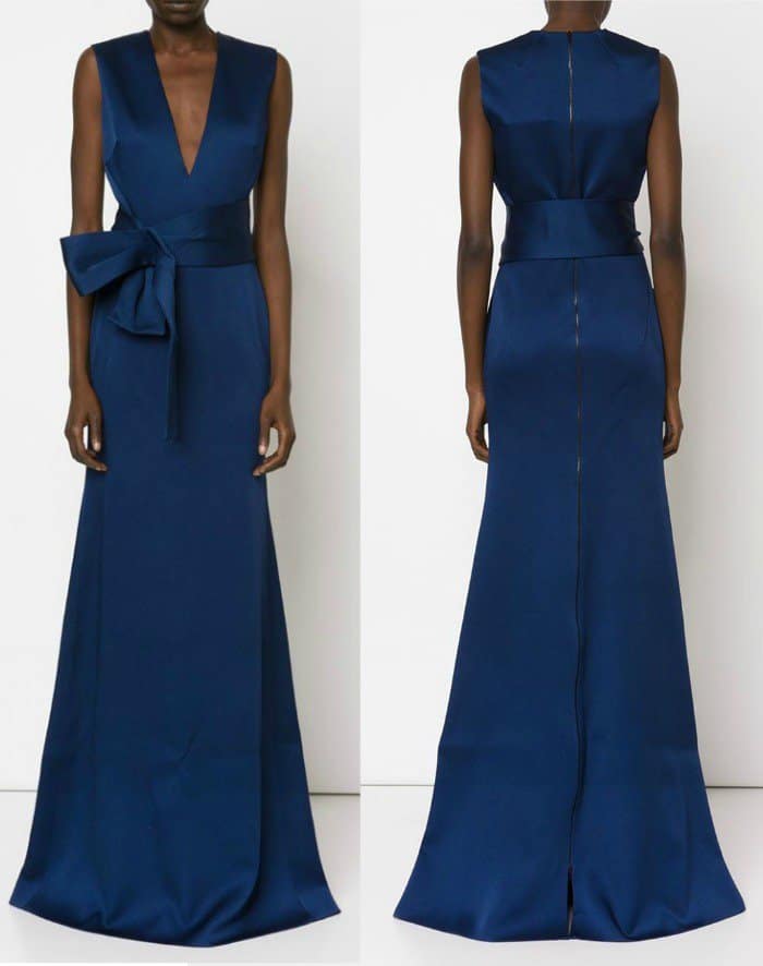 Victoria Beckham Bow-Detail Satin Gown