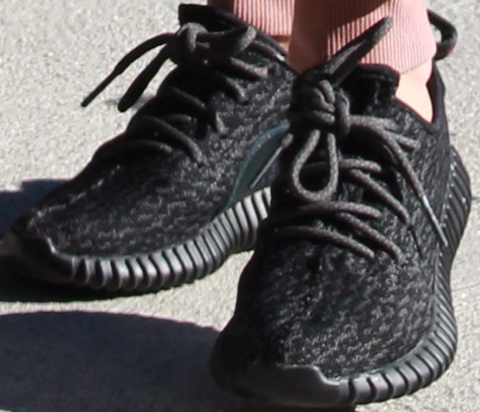 Kourtney Kardashian rocks Yeezy "Boost 350" shoes in pirate black