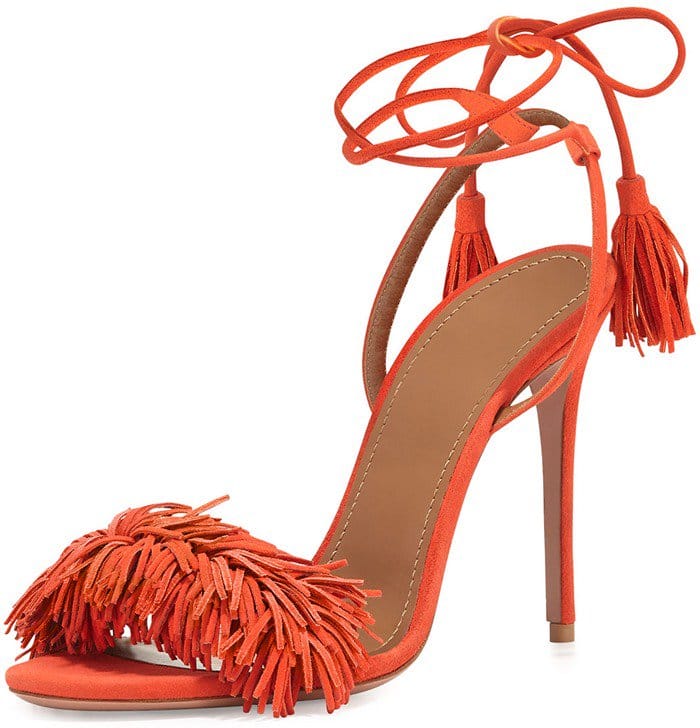 Aquazzura Wild Thing Sandals in Tulip Clementine
