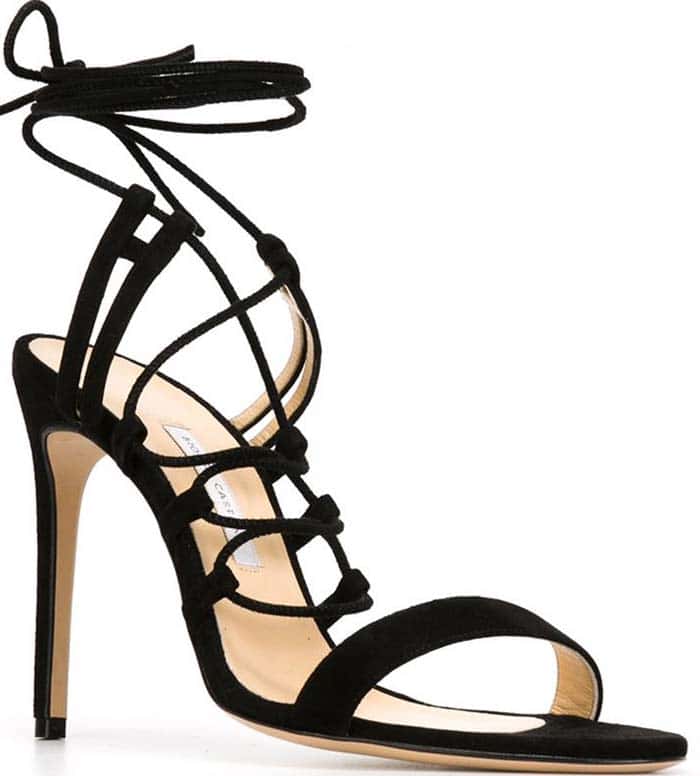 Black Bionda Castana Viola Lace-Up Sandals