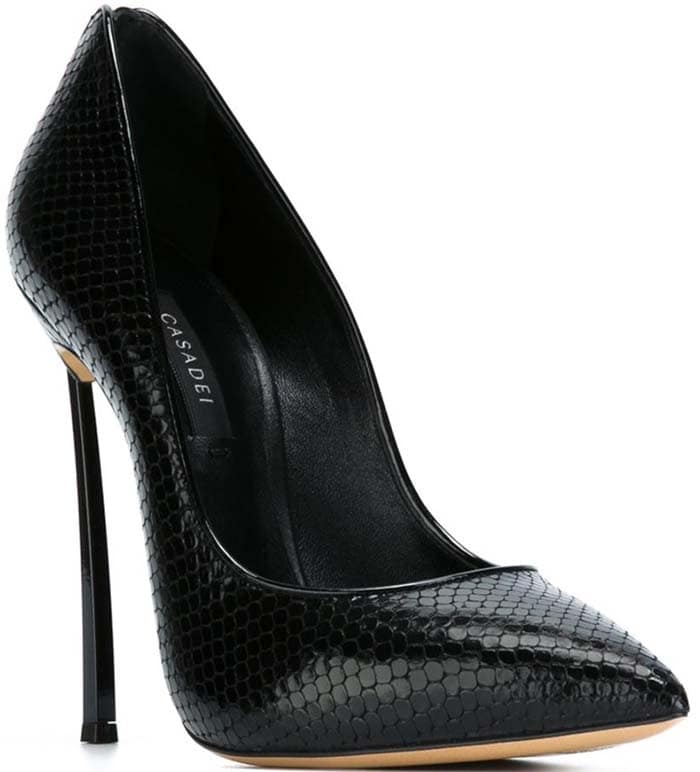 Black Reptile Casadei "Blade" Pumps