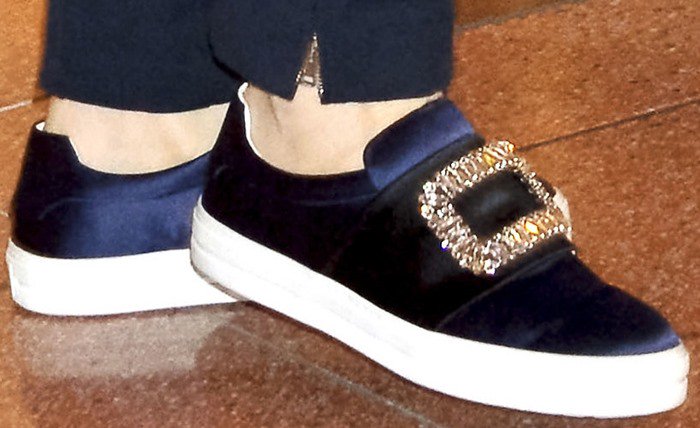 The jeweled buckle and clean laceless silhouette highlight why Roger Vivier’s Sneaky Viv became an early standout in the mid-2010s luxury sneaker movement
