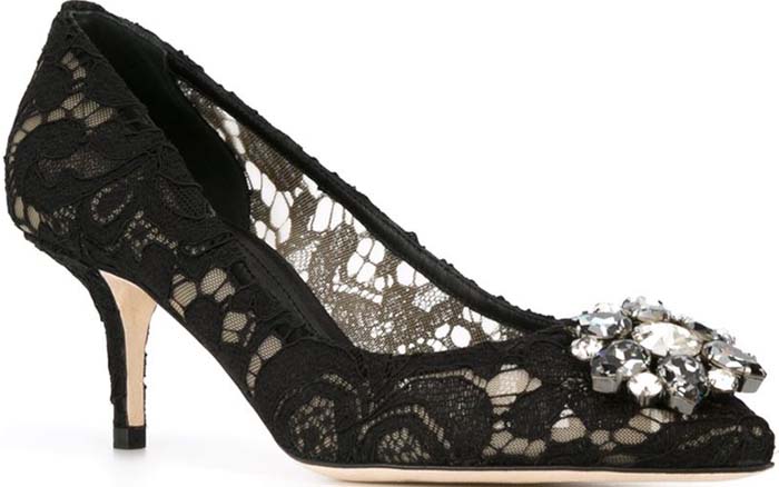 Dolce Gabbana Embellished Lace Pumps