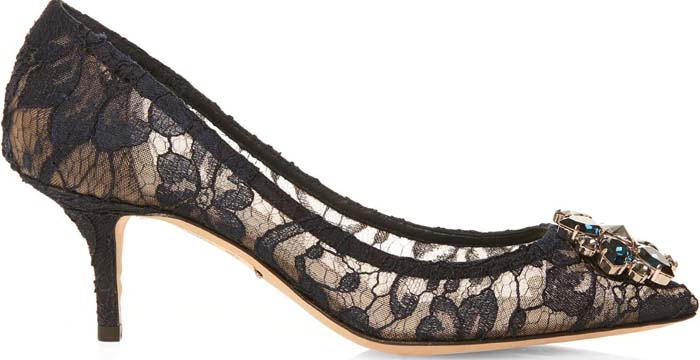Dolce Gabbana Embellished Lace Pumps
